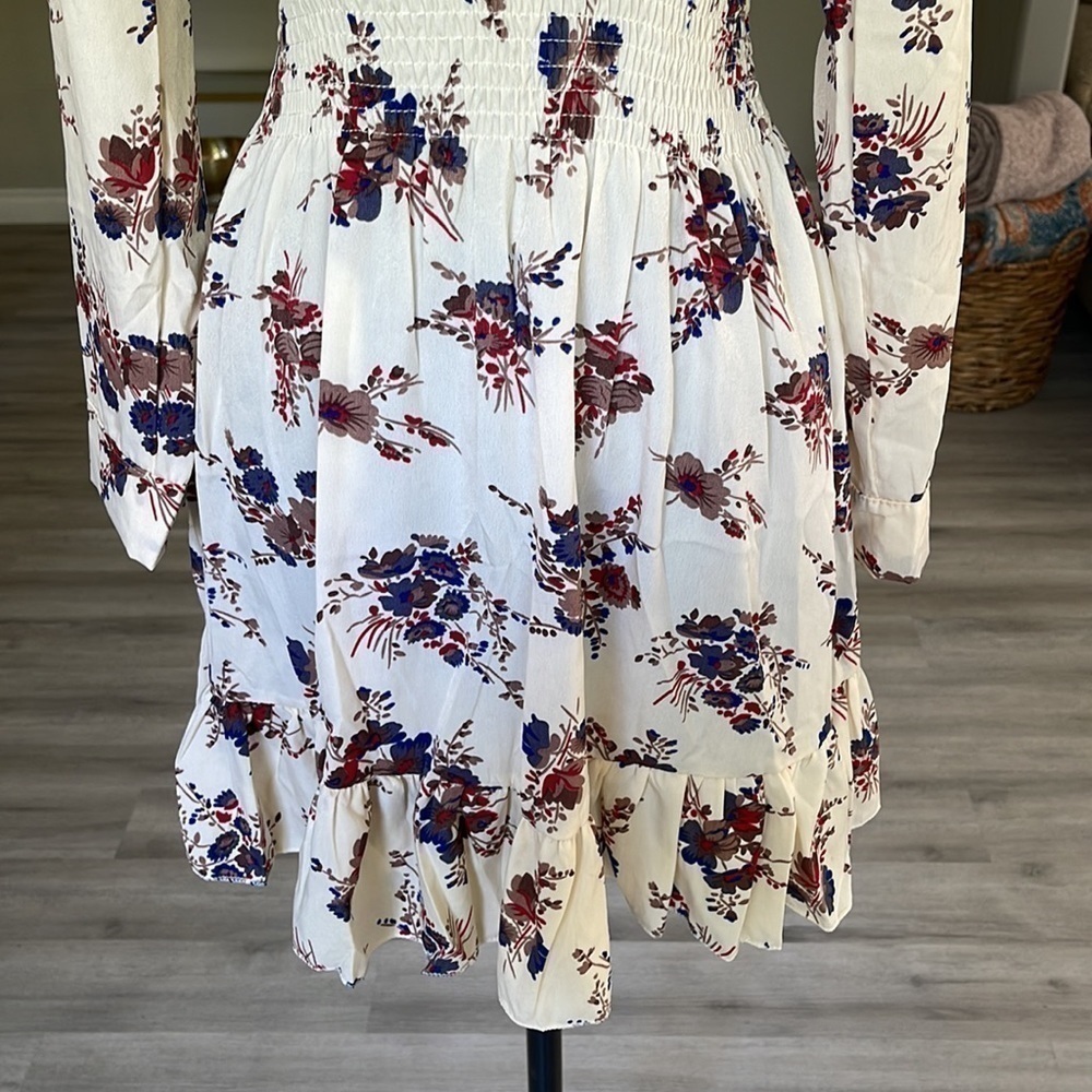 Floral Long Sleeve Dress A Line Size Small - Picture 8 of 11